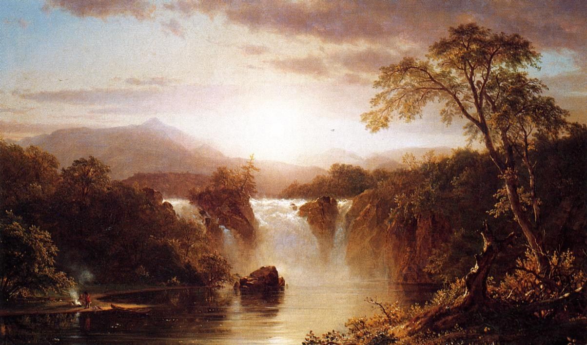 Frederic Edwin Church Landscape with Waterfall